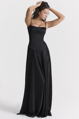 Anabella Black Lace Up Maxi Dress | Dress In Beauty