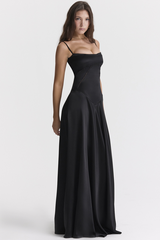 Anabella Black Lace Up Maxi Dress | Dress In Beauty