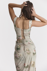 Una Vintage Floral Corset + Maxi Skirt Set | Dress In Beauty