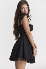 Kaia Black A-Line Mini Dress | Dress In Beauty