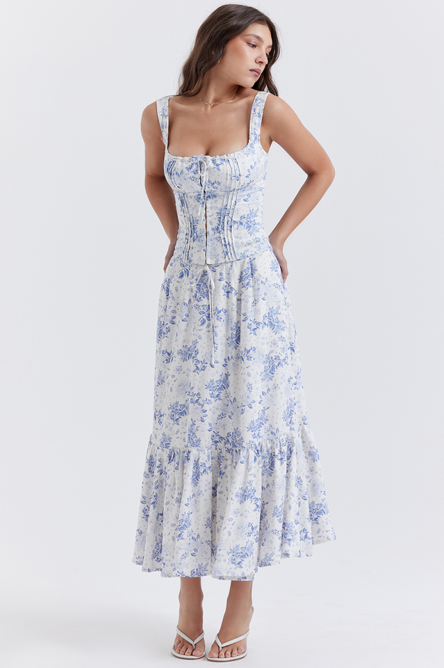 Aitana Blue Print Top + Skirt Set | Dress In Beauty