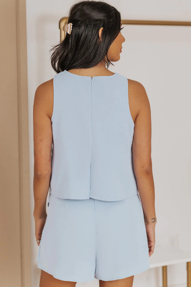 Layered Sleeveless Round Neck Romper | Dress In Beauty