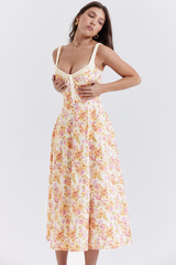 Sabrina Ivory Print Bustier Sundress | Dress In Beauty